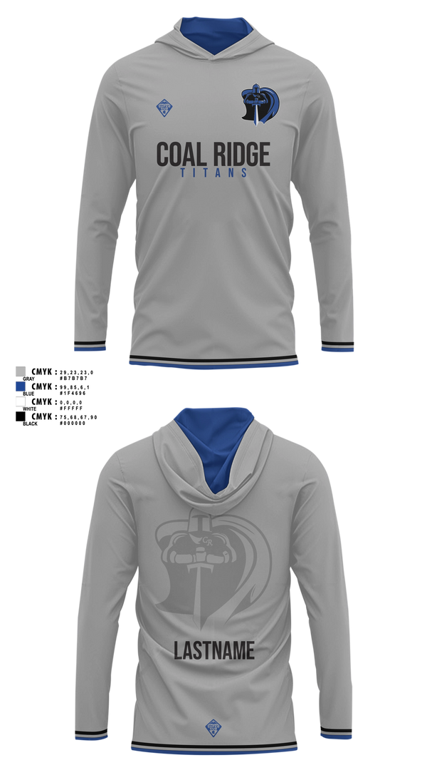 Long Sleeve Performance Shirt with hood, Coal Ridge HS Boys Soccer, Men's Soccer, Teamtime, Team time, sublimation, custom sports apparel, team uniforms, spirit wear, spiritwear, sports uniforms, custom shirts, team store, custom team store, fundraiser sports, apparel fundraiser
