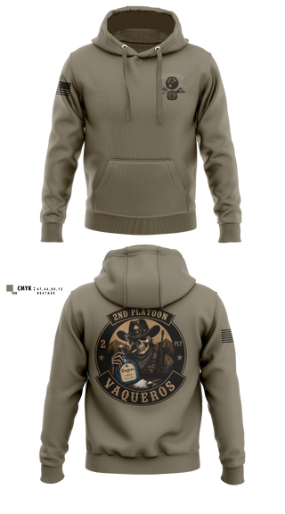 Hoodie, 2nd Platoon Vaqueros, Army, Teamtime, Team time, sublimation, custom sports apparel, team uniforms, spirit wear, spiritwear, sports uniforms, custom shirts, team store, custom team store, fundraiser sports, apparel fundraiser