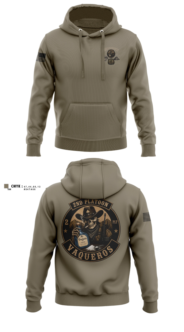 Hoodie, 2nd Platoon Vaqueros, Army, Teamtime, Team time, sublimation, custom sports apparel, team uniforms, spirit wear, spiritwear, sports uniforms, custom shirts, team store, custom team store, fundraiser sports, apparel fundraiser