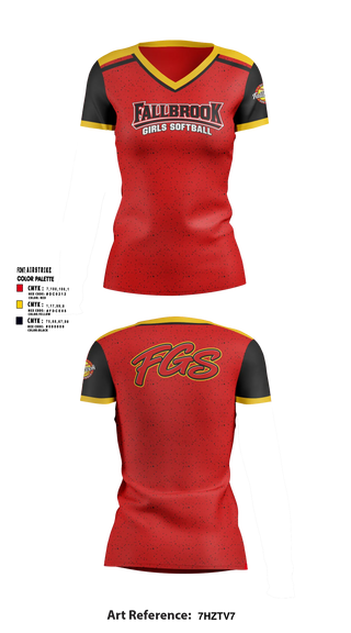 Womens Short Sleeve Vneck Shirt, Fallbrook girls softball, Softball, Teamtime, Team time, sublimation, custom sports apparel, team uniforms, spirit wear, spiritwear, sports uniforms, custom shirts, team store, custom team store, fundraiser sports, apparel fundraiser