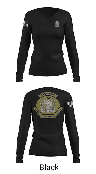 Womens Long Sleeve Vneck Shirt, Annapolis Police Crisis Negotiation Team, Police, Teamtime, Team time, sublimation, custom sports apparel, team uniforms, spirit wear, spiritwear, sports uniforms, custom shirts, team store, custom team store, fundraiser sports, apparel fundraiser