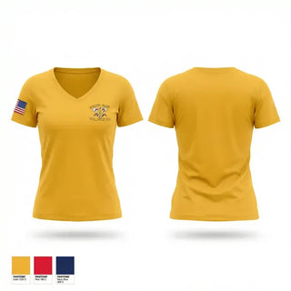 Womens Short Sleeve Vneck Shirt, Golden Glow Volunteer fire company, Fire Department, Teamtime, Team time, sublimation, custom sports apparel, team uniforms, spirit wear, spiritwear, sports uniforms, custom shirts, team store, custom team store, fundraiser sports, apparel fundraiser