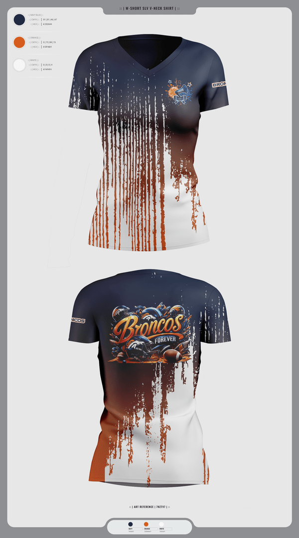 Womens Short Sleeve Vneck Shirt, Lady Broncos, Cheer, Teamtime, Team time, sublimation, custom sports apparel, team uniforms, spirit wear, spiritwear, sports uniforms, custom shirts, team store, custom team store, fundraiser sports, apparel fundraiser