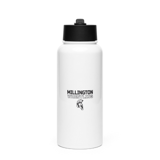 Millington Trojans Stainless Steel Water Bottle with a Straw Lid