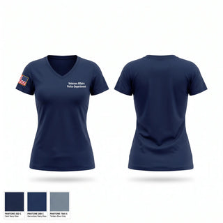 Womens Short Sleeve Vneck Shirt, Veterans Affairs Police Department, Police, Teamtime, Team time, sublimation, custom sports apparel, team uniforms, spirit wear, spiritwear, sports uniforms, custom shirts, team store, custom team store, fundraiser sports, apparel fundraiser
