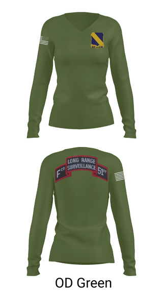 Women's Long Sleeve Vneck Shirt, Fco 51st infantry LRSU, , Teamtime, Team time, sublimation, custom sports apparel, team uniforms, spirit wear, spiritwear, sports uniforms, custom shirts, team store, custom team store, fundraiser sports, apparel fundraiser