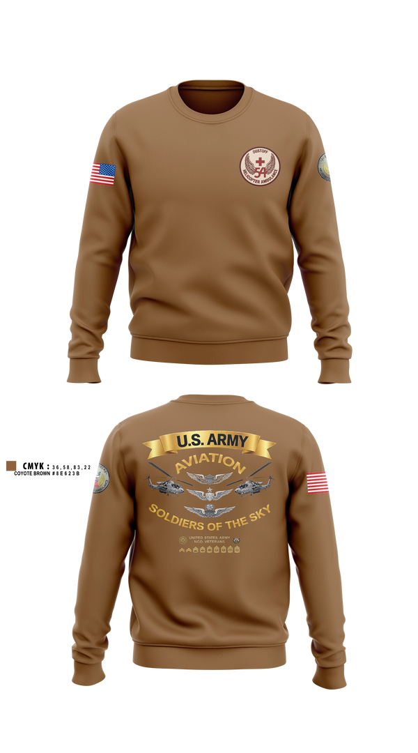 Crew Neck Sweatshirt, 54th Medical Company, Army, Teamtime, Team time, sublimation, custom sports apparel, team uniforms, spirit wear, spiritwear, sports uniforms, custom shirts, team store, custom team store, fundraiser sports, apparel fundraiser