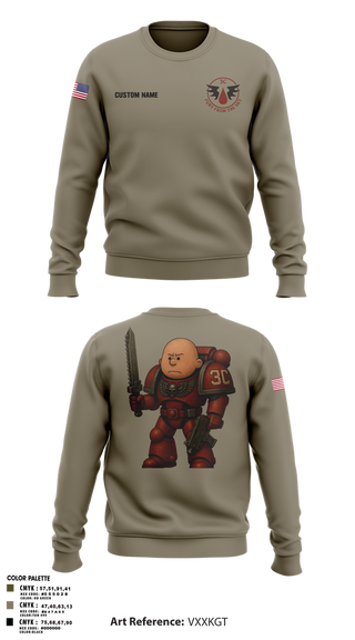 Crew Neck Sweatshirt, CCo, 1-508PIR (OG), Army, Teamtime, Team time, sublimation, custom sports apparel, team uniforms, spirit wear, spiritwear, sports uniforms, custom shirts, team store, custom team store, fundraiser sports, apparel fundraiser