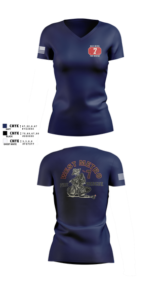 Womens Short Sleeve Vneck Shirt, West Metro Fire Station 7, Fire Department, Teamtime, Team time, sublimation, custom sports apparel, team uniforms, spirit wear, spiritwear, sports uniforms, custom shirts, team store, custom team store, fundraiser sports, apparel fundraiser