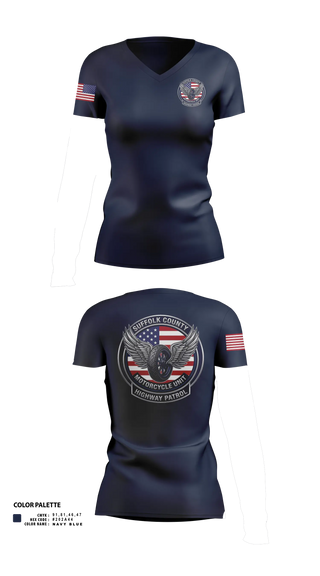 Womens Short Sleeve Vneck Shirt, SCPD Motorcycle Unit, Police, Teamtime, Team time, sublimation, custom sports apparel, team uniforms, spirit wear, spiritwear, sports uniforms, custom shirts, team store, custom team store, fundraiser sports, apparel fundraiser