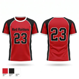 Soft Poly Tee Cotton Like Feel, Red Raiders, Softball, Teamtime, Team time, sublimation, custom sports apparel, team uniforms, spirit wear, spiritwear, sports uniforms, custom shirts, team store, custom team store, fundraiser sports, apparel fundraiser