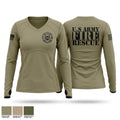 U. S. ARMY FIRE RESCUE Women's Long Sleeve V-neck Shirt - 1