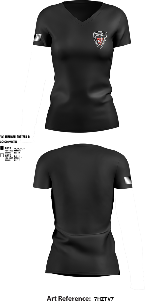 Womens Short Sleeve Vneck Shirt, University Hospitals Protective Services, , Teamtime, Team time, sublimation, custom sports apparel, team uniforms, spirit wear, spiritwear, sports uniforms, custom shirts, team store, custom team store, fundraiser sports, apparel fundraiser