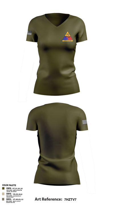 49th Armored 63475164 Women's Short Sleeve V-neck Shirt - 1