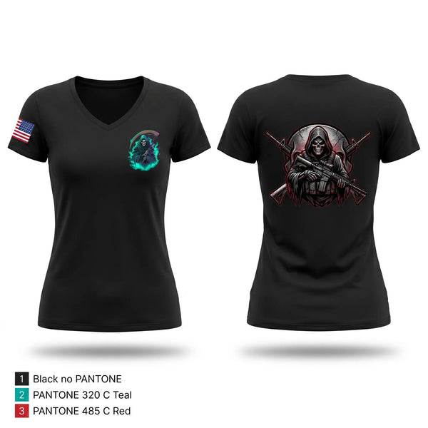 Womens Short Sleeve Vneck Shirt, 262ND QM BN Uniform Company, Army, Teamtime, Team time, sublimation, custom sports apparel, team uniforms, spirit wear, spiritwear, sports uniforms, custom shirts, team store, custom team store, fundraiser sports, apparel fundraiser