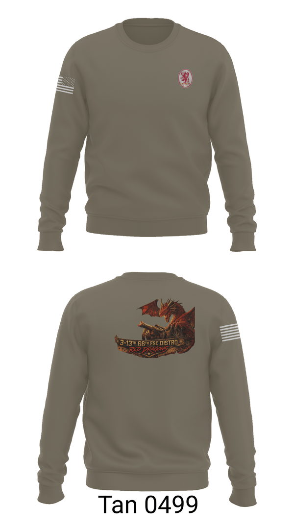 Crew Neck Sweatshirt, 3-13th 66th FSC, Army, Teamtime, Team time, sublimation, custom sports apparel, team uniforms, spirit wear, spiritwear, sports uniforms, custom shirts, team store, custom team store, fundraiser sports, apparel fundraiser