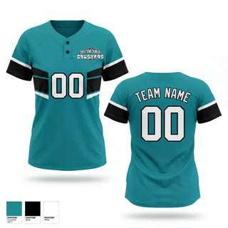 Two Button Softball Jersey, Diamond Crushers, Softball, Teamtime, Team time, sublimation, custom sports apparel, team uniforms, spirit wear, spiritwear, sports uniforms, custom shirts, team store, custom team store, fundraiser sports, apparel fundraiser