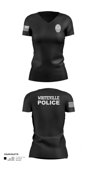 Womens Short Sleeve Vneck Shirt, Whiteville Police Department, Police, Teamtime, Team time, sublimation, custom sports apparel, team uniforms, spirit wear, spiritwear, sports uniforms, custom shirts, team store, custom team store, fundraiser sports, apparel fundraiser