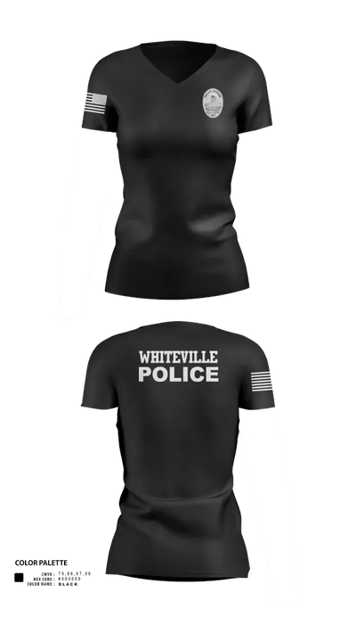 Whiteville Police Department 3573610 Women's Short Sleeve V-neck Shirt - 21