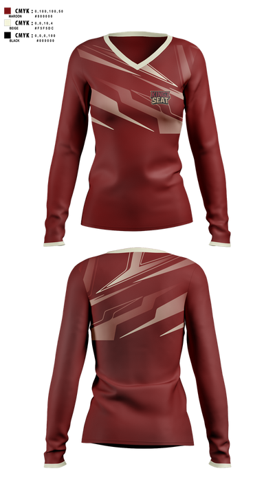 Kingz seat 57361387 Women's Long Sleeve V-neck Shirt - 100