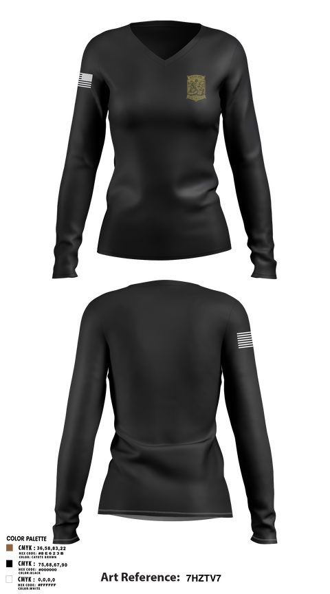 Womens Long Sleeve Vneck Shirt, 665th SMC, Army, Teamtime, Team time, sublimation, custom sports apparel, team uniforms, spirit wear, spiritwear, sports uniforms, custom shirts, team store, custom team store, fundraiser sports, apparel fundraiser