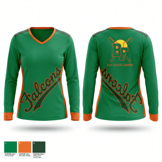 Womens Long Sleeve Vneck Shirt, Benjamin Franklin High School Softball, Softball, Teamtime, Team time, sublimation, custom sports apparel, team uniforms, spirit wear, spiritwear, sports uniforms, custom shirts, team store, custom team store, fundraiser sports, apparel fundraiser