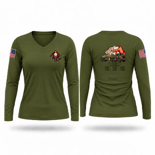 Womens Long Sleeve Vneck Shirt, SROC 1-27, Marines, Teamtime, Team time, sublimation, custom sports apparel, team uniforms, spirit wear, spiritwear, sports uniforms, custom shirts, team store, custom team store, fundraiser sports, apparel fundraiser