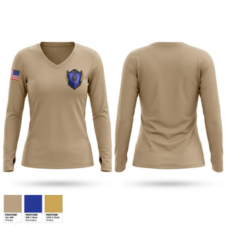 Womens Long Sleeve Vneck Shirt, LEA Fort Riley, Army, Teamtime, Team time, sublimation, custom sports apparel, team uniforms, spirit wear, spiritwear, sports uniforms, custom shirts, team store, custom team store, fundraiser sports, apparel fundraiser