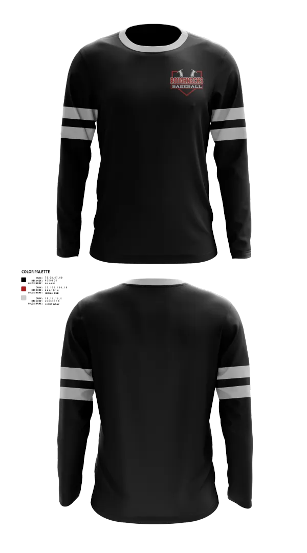 Long Sleeve Performance Shirt, Oklahoma Roughnecks, Baseball, Teamtime, Team time, sublimation, custom sports apparel, team uniforms, spirit wear, spiritwear, sports uniforms, custom shirts, team store, custom team store, fundraiser sports, apparel fundraiser