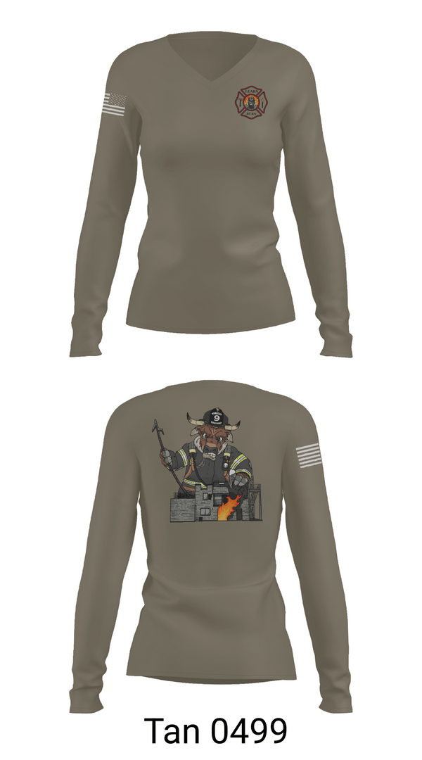 Womens Long Sleeve Vneck Shirt, Las positas, Fire Department, Teamtime, Team time, sublimation, custom sports apparel, team uniforms, spirit wear, spiritwear, sports uniforms, custom shirts, team store, custom team store, fundraiser sports, apparel fundraiser
