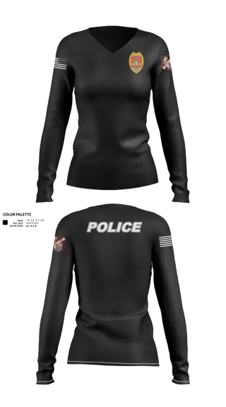 Womens Long Sleeve Vneck Shirt, Strafford Police, Police, Teamtime, Team time, sublimation, custom sports apparel, team uniforms, spirit wear, spiritwear, sports uniforms, custom shirts, team store, custom team store, fundraiser sports, apparel fundraiser