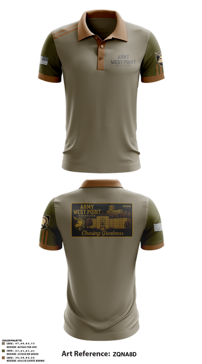 West Point Wrestling 35043385 Short Sleeve Performance Polo - 1