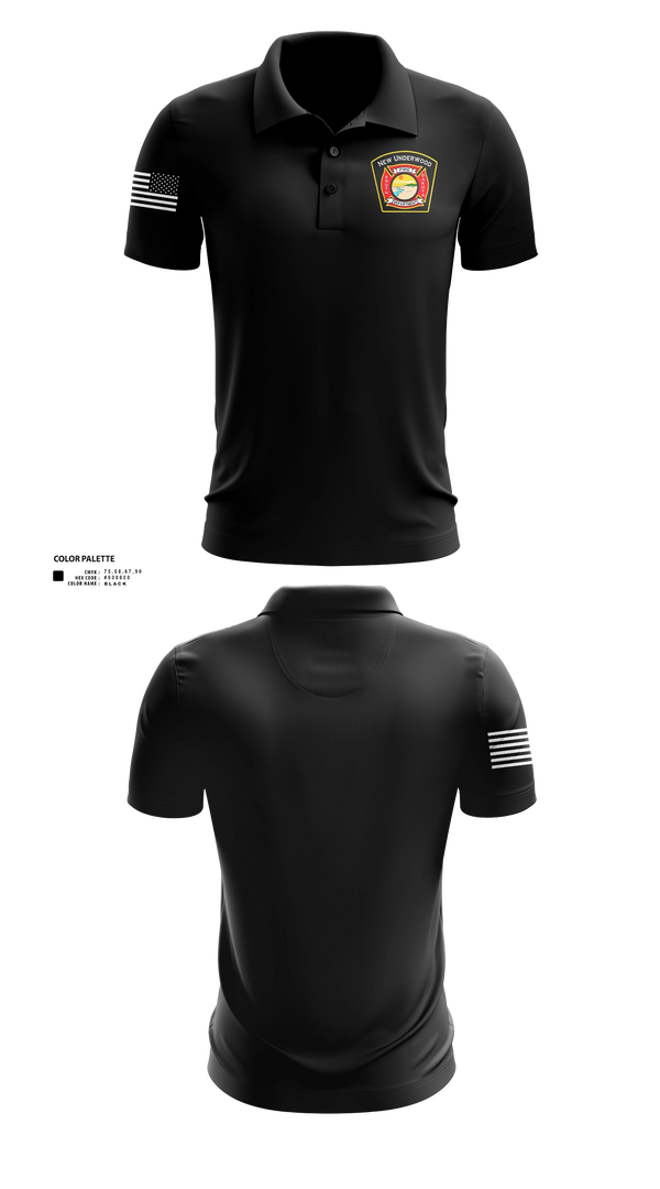 Short Sleeve Performance Polo, New Underwood VFD, Fire Department, Teamtime, Team time, sublimation, custom sports apparel, team uniforms, spirit wear, spiritwear, sports uniforms, custom shirts, team store, custom team store, fundraiser sports, apparel fundraiser
