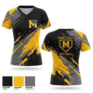 Womens Short Sleeve Vneck Shirt, Maryvale, Softball, Teamtime, Team time, sublimation, custom sports apparel, team uniforms, spirit wear, spiritwear, sports uniforms, custom shirts, team store, custom team store, fundraiser sports, apparel fundraiser