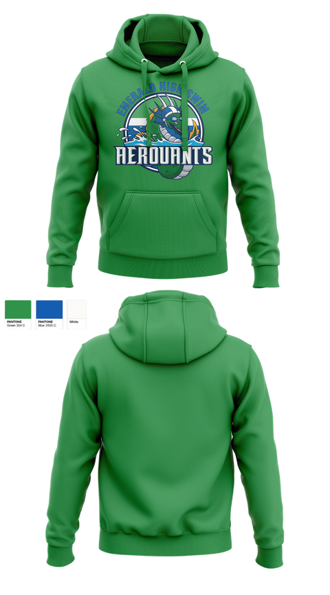 Hoodie, Emerald High Swim Aeroaunts, Swimming, Teamtime, Team time, sublimation, custom sports apparel, team uniforms, spirit wear, spiritwear, sports uniforms, custom shirts, team store, custom team store, fundraiser sports, apparel fundraiser