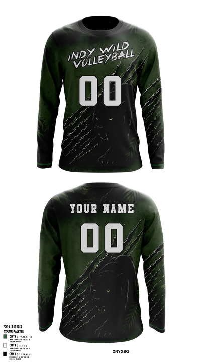 Indy Wild Volleyball 47140100 Long Sleeve Performance Shirt - 10