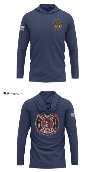 Long Sleeve Performance Shirt with hood, Como Volunteer Fire Department, Fire Department, Teamtime, Team time, sublimation, custom sports apparel, team uniforms, spirit wear, spiritwear, sports uniforms, custom shirts, team store, custom team store, fundraiser sports, apparel fundraiser