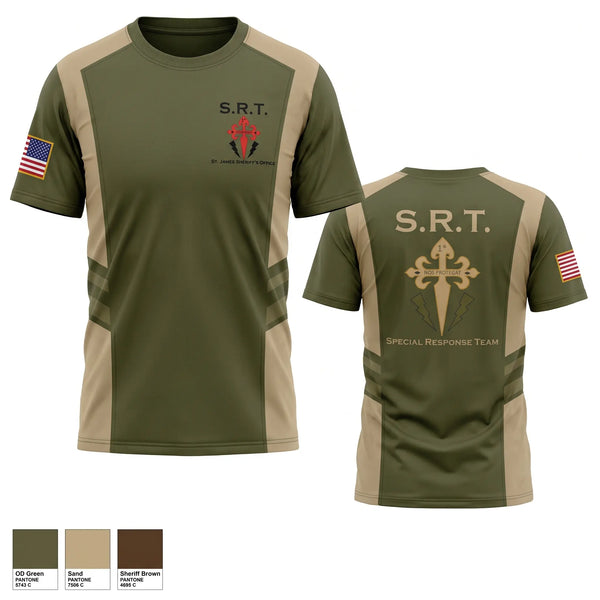 Old School Cotton Feel Shirt, St. James Parish Sheriff's Office SRT, Police, Teamtime, Team time, sublimation, custom sports apparel, team uniforms, spirit wear, spiritwear, sports uniforms, custom shirts, team store, custom team store, fundraiser sports, apparel fundraiser