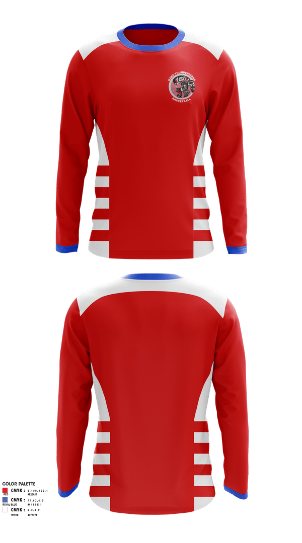 Long Sleeve Performance Shirt, Kake Thunderbirds Basketball, Men's Basketball, Teamtime, Team time, sublimation, custom sports apparel, team uniforms, spirit wear, spiritwear, sports uniforms, custom shirts, team store, custom team store, fundraiser sports, apparel fundraiser