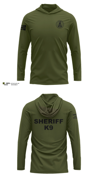Long Sleeve Performance Shirt with hood, Franklin County Sheriff Office K9, Police, Teamtime, Team time, sublimation, custom sports apparel, team uniforms, spirit wear, spiritwear, sports uniforms, custom shirts, team store, custom team store, fundraiser sports, apparel fundraiser