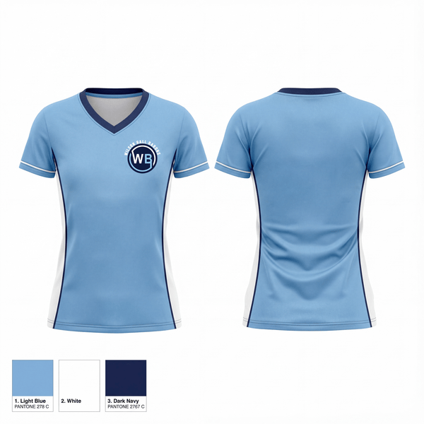 Womens Short Sleeve Vneck Shirt, Wilson Hall Barons, Women's Basketball, Teamtime, Team time, sublimation, custom sports apparel, team uniforms, spirit wear, spiritwear, sports uniforms, custom shirts, team store, custom team store, fundraiser sports, apparel fundraiser