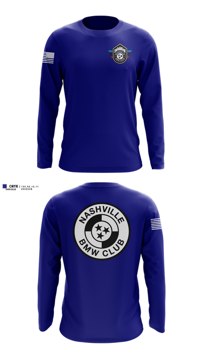 BMW Club of Nashville 77939303 Long Sleeve Performance Shirt 2