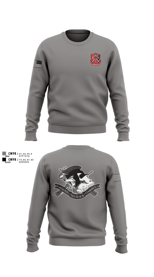 Crew Neck Sweatshirt, Pershing Rifles, Company L-4, Army, Teamtime, Team time, sublimation, custom sports apparel, team uniforms, spirit wear, spiritwear, sports uniforms, custom shirts, team store, custom team store, fundraiser sports, apparel fundraiser