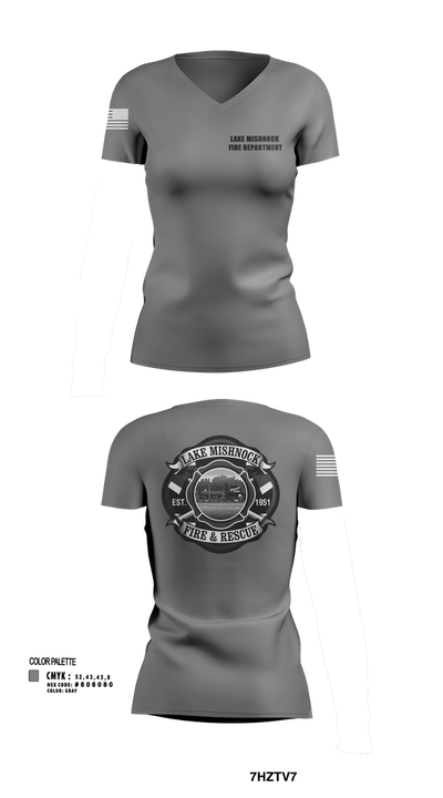 Lake Mishnock Fire Department 27016825 Women's Short Sleeve V-neck Shirt - 103