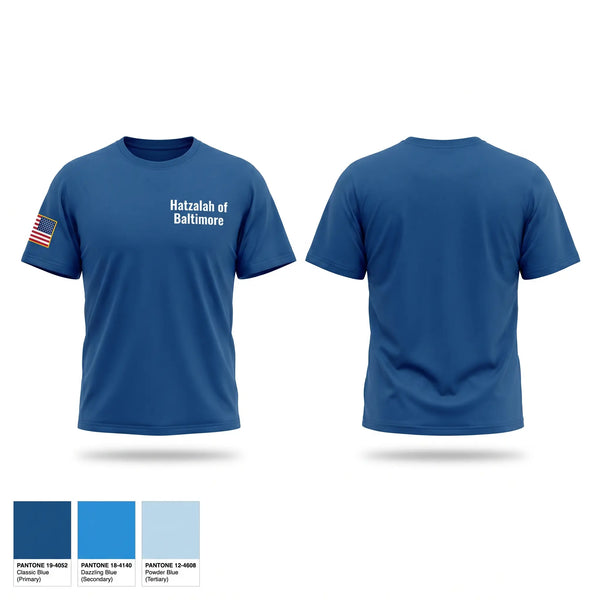 Old School Cotton Feel Shirt, Hatzalah of Baltimore, EMS/EMT, Teamtime, Team time, sublimation, custom sports apparel, team uniforms, spirit wear, spiritwear, sports uniforms, custom shirts, team store, custom team store, fundraiser sports, apparel fundraiser