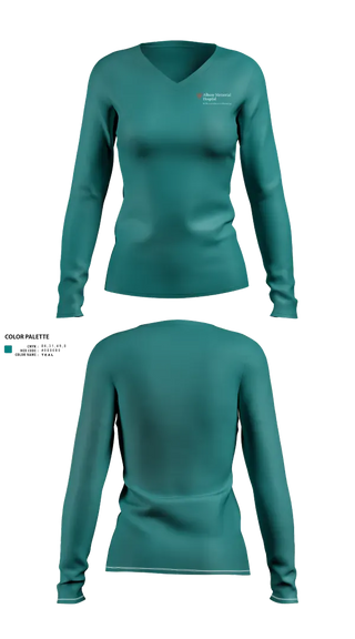 Womens Long Sleeve Vneck Shirt, Albany Memorial Hospital, , Teamtime, Team time, sublimation, custom sports apparel, team uniforms, spirit wear, spiritwear, sports uniforms, custom shirts, team store, custom team store, fundraiser sports, apparel fundraiser