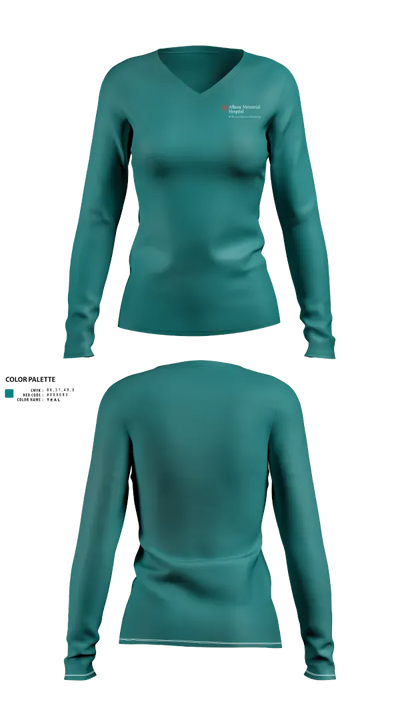 Albany Memorial Hospital 16201632 Women's Long Sleeve V-neck Shirt - 22