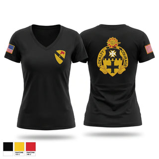 Womens Short Sleeve Vneck Shirt, 2-5 Cav Lancers, Army, Teamtime, Team time, sublimation, custom sports apparel, team uniforms, spirit wear, spiritwear, sports uniforms, custom shirts, team store, custom team store, fundraiser sports, apparel fundraiser