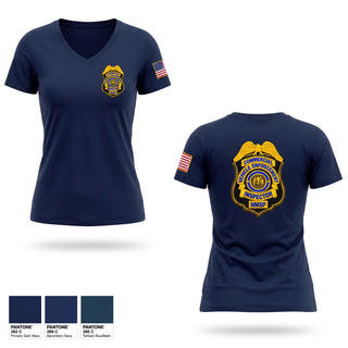 Womens Short Sleeve Vneck Shirt, Department of public safety, Police, Teamtime, Team time, sublimation, custom sports apparel, team uniforms, spirit wear, spiritwear, sports uniforms, custom shirts, team store, custom team store, fundraiser sports, apparel fundraiser