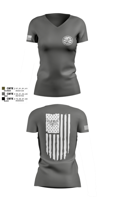 PCSO Black Knights 43803915 Women's Short Sleeve V-neck Shirt - 2